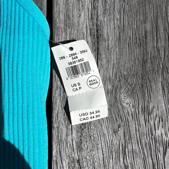 Aerie blue tank top, crop top, size small, open back - Picture 2 of 3